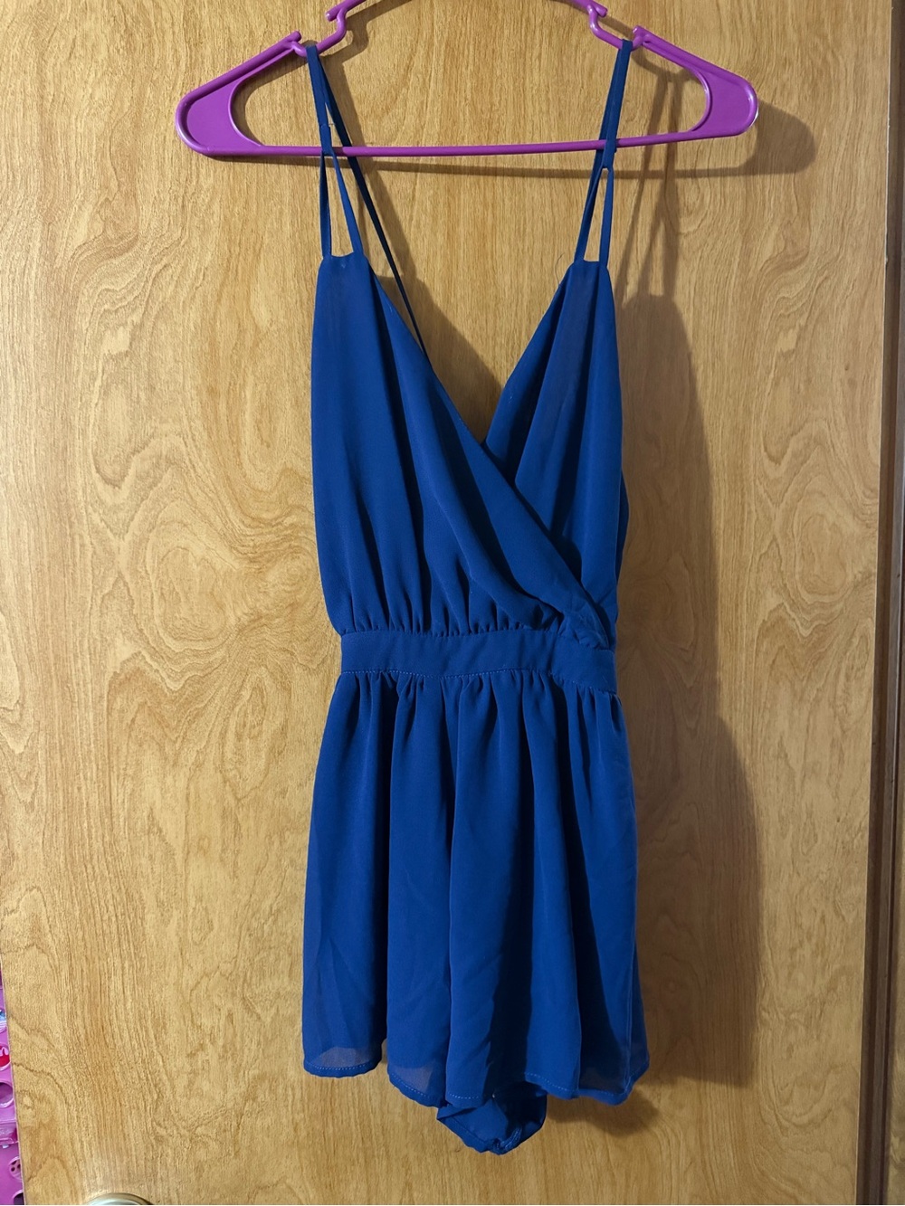 L'ATISTE Royal Blue Girls' Spaghetti Strap Romper